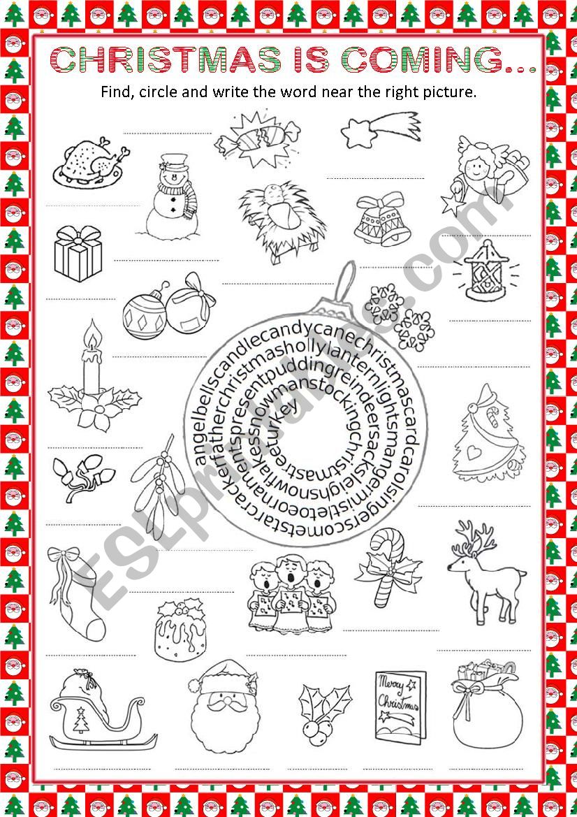 Christmas is coming ... worksheet