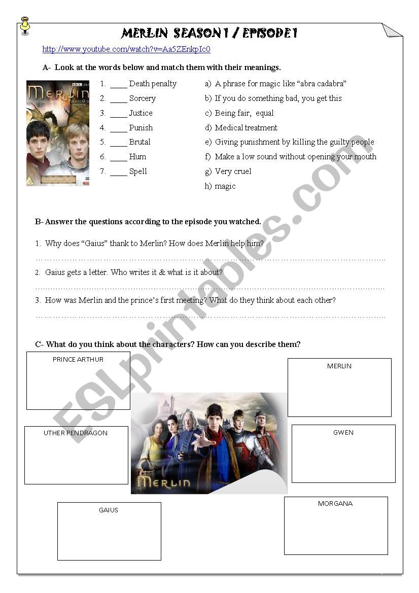 merlin video activity worksheet