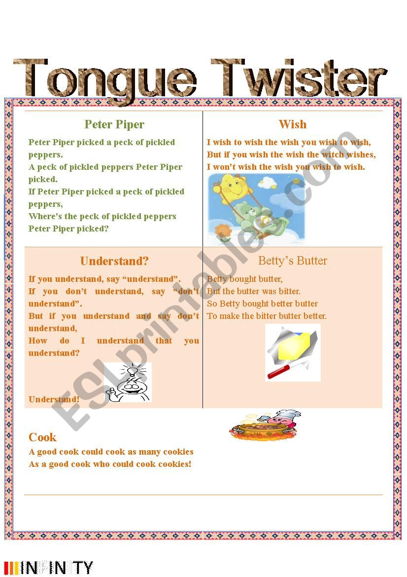 Tongue Twister worksheet