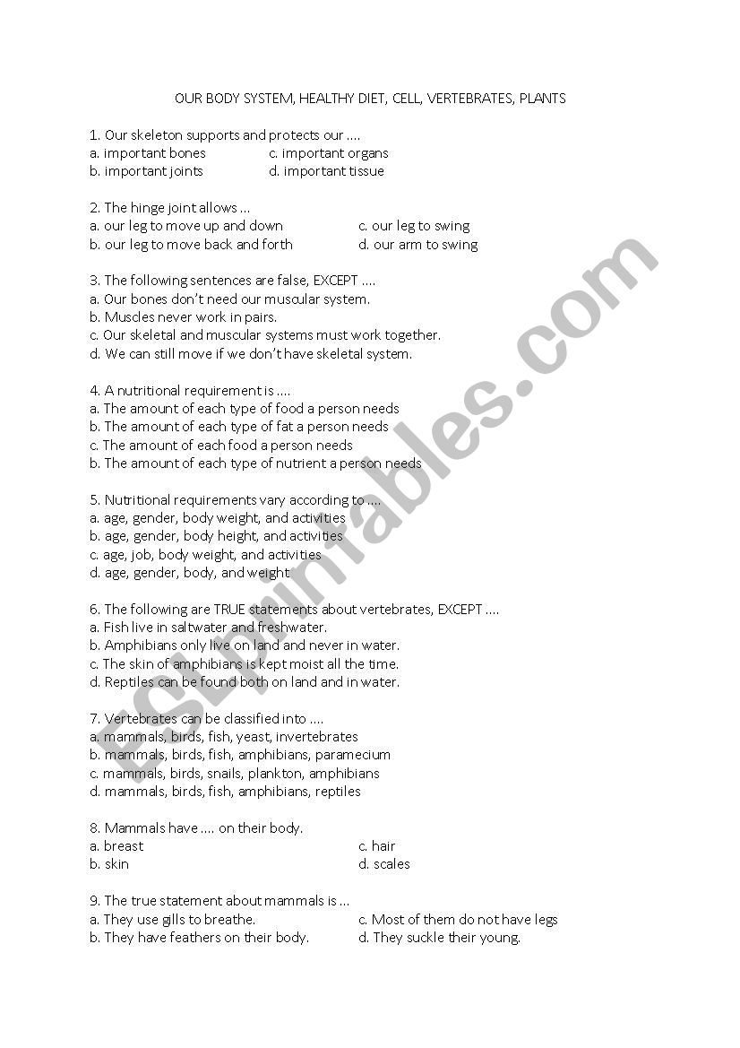 Science Revision for Gr 4 Part 2