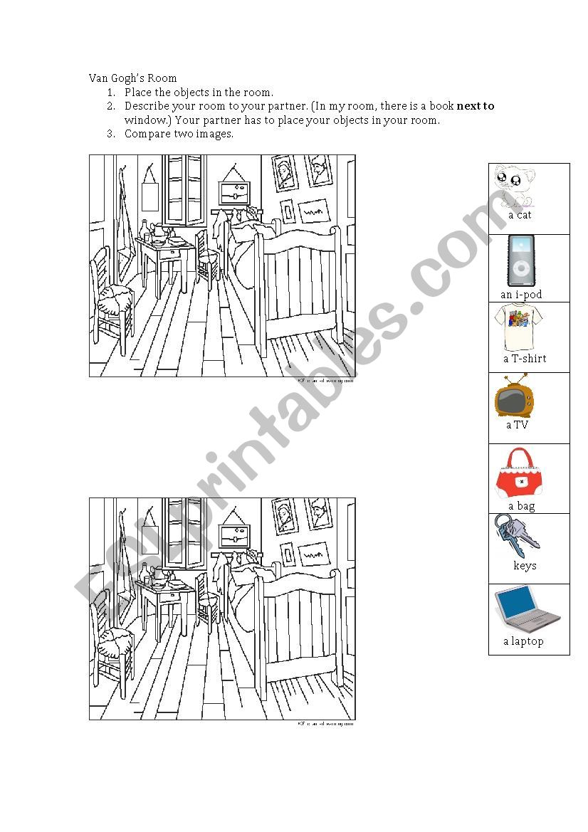 Van GoghÂ´s Room worksheet