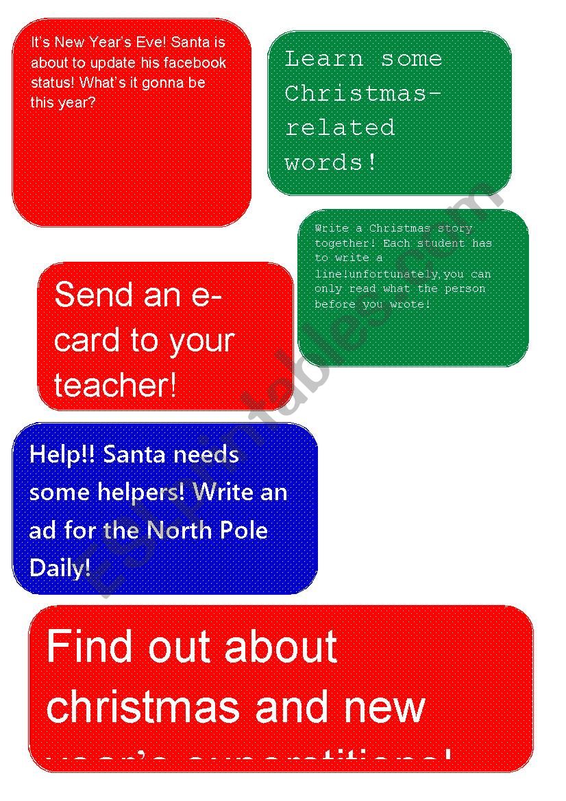 Advent tasks 2 worksheet