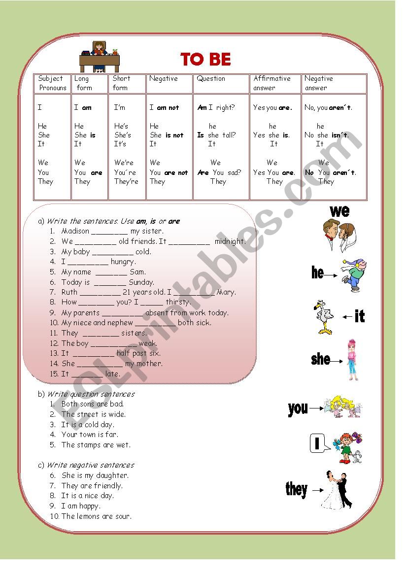 To be worksheet