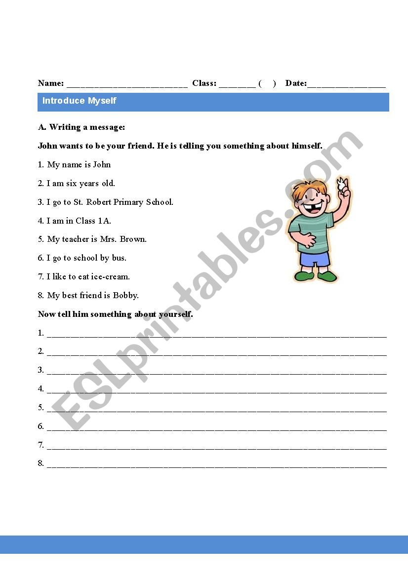 Introduce Myself worksheet