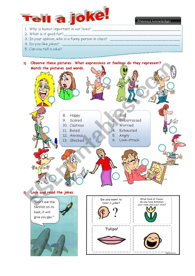 Tell a joke worksheet