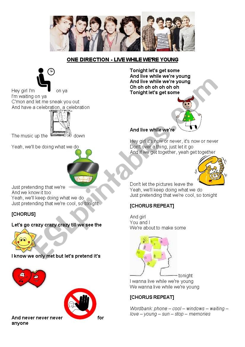 One Direction LiveWhile You Are Young Song Activity