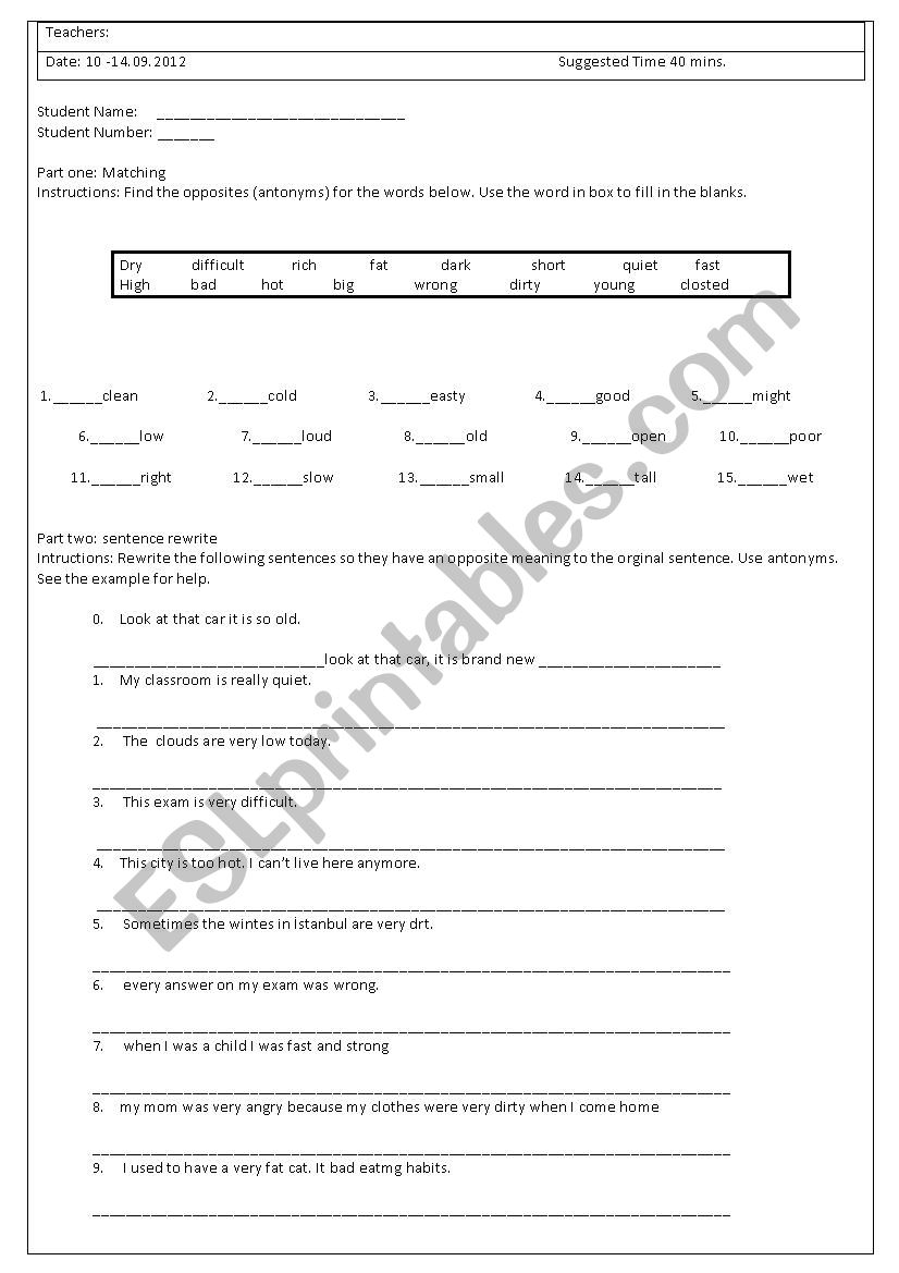 quiz for beginners worksheet