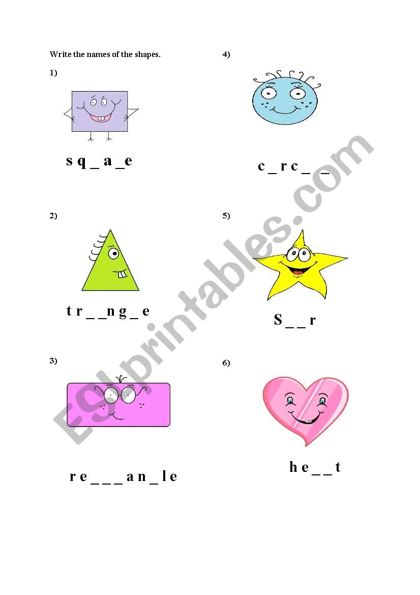 shapes worksheet