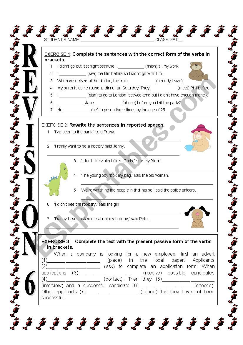 REVISION 6 - INTER worksheet