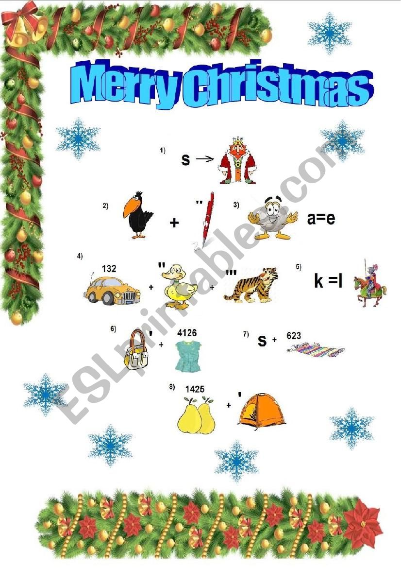 Christmas Rebus worksheet