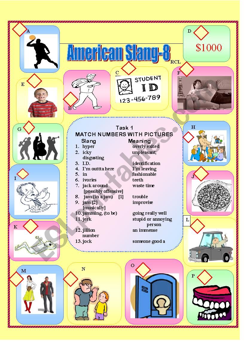 American Slang-8 worksheet