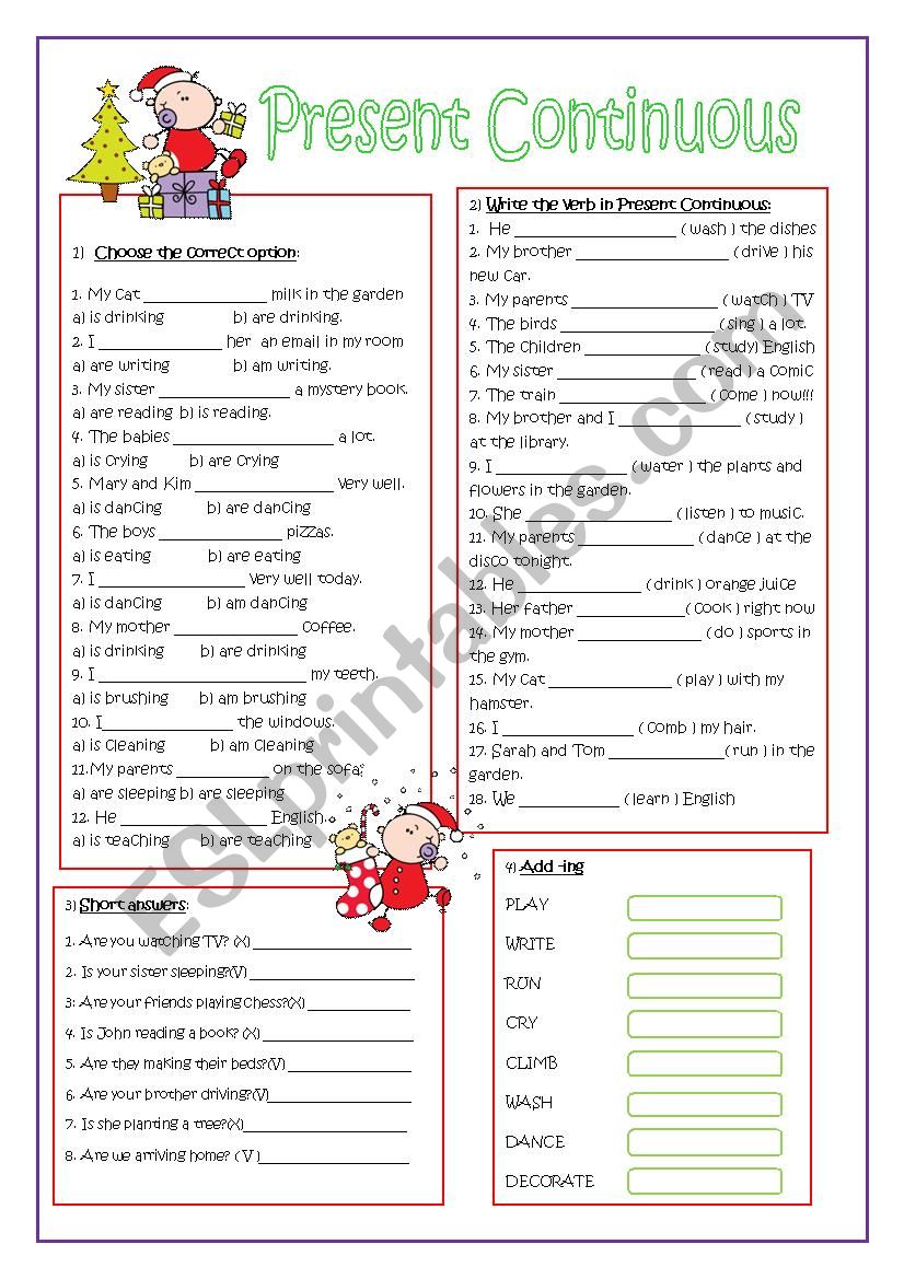 Present Continuous worksheet