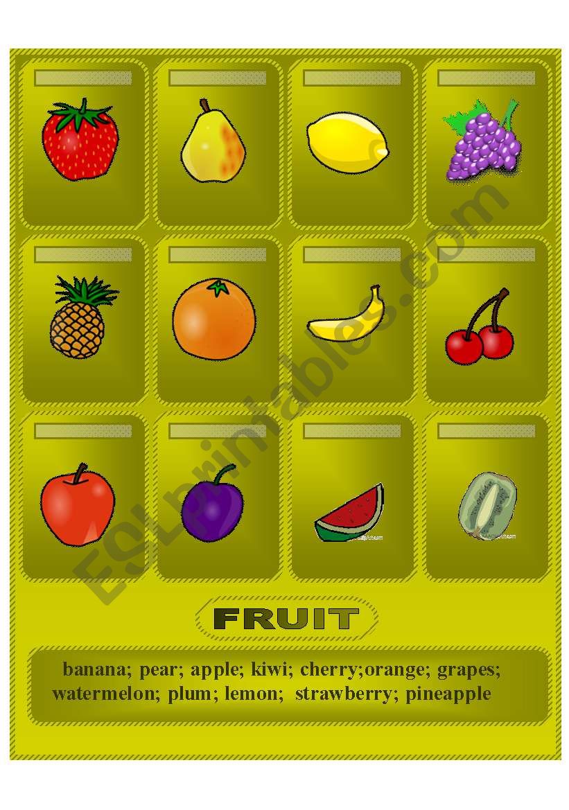 Fruit worksheet