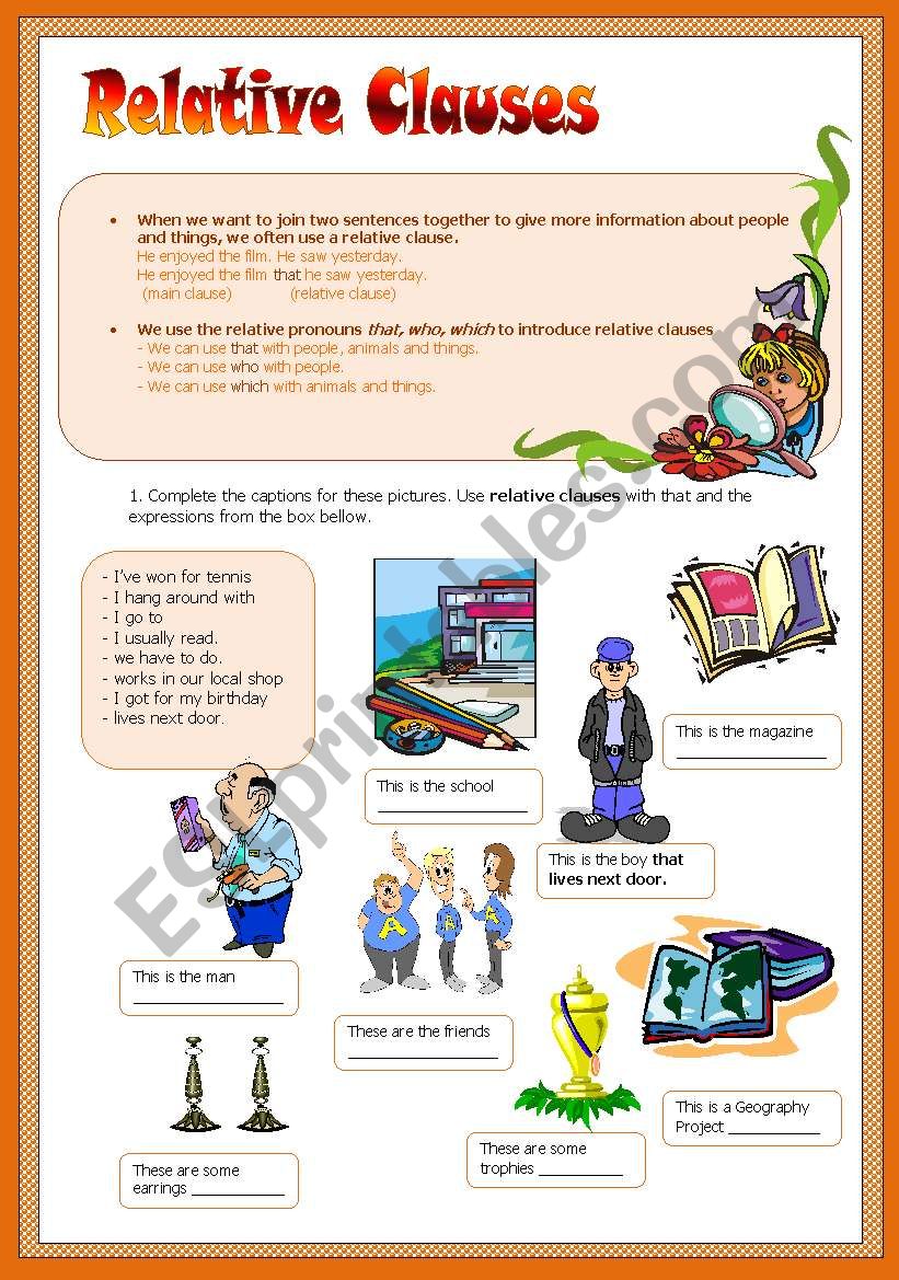 Relative Clauses worksheet