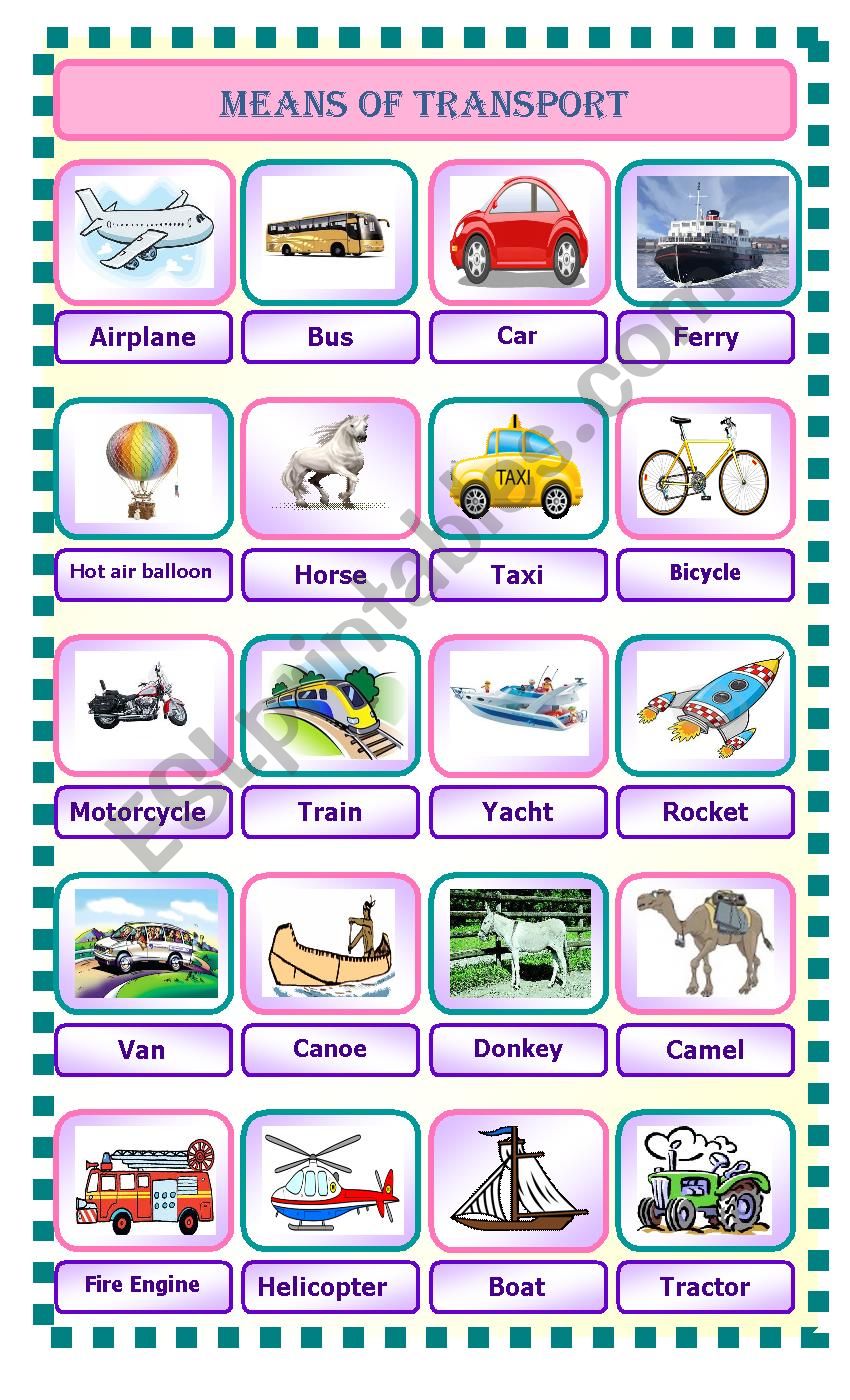 Means of transport : Pictionary 