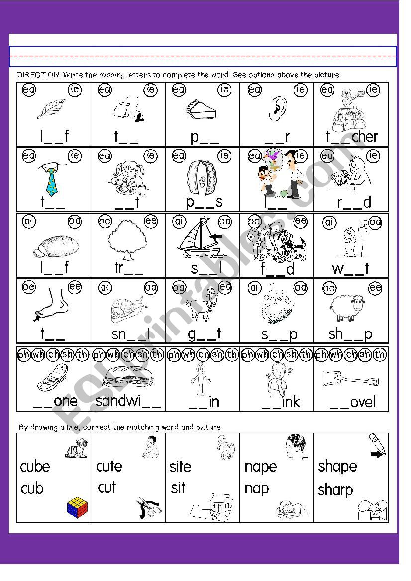 Vowel Teams worksheet