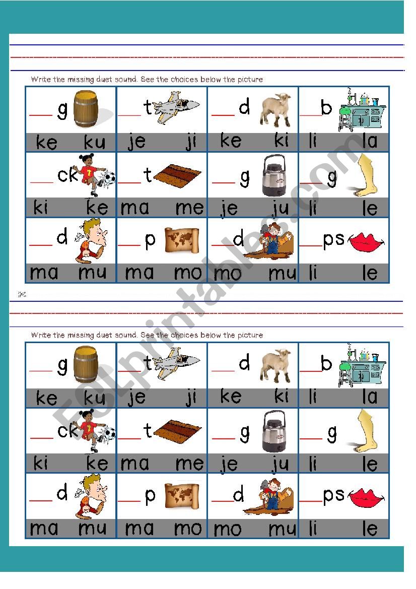 Intro to CVC: duet sounds forming a word p4