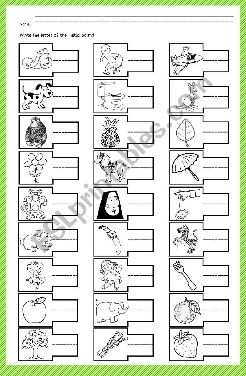 Initial Sound Phonics A to Z - ESL worksheet by ...