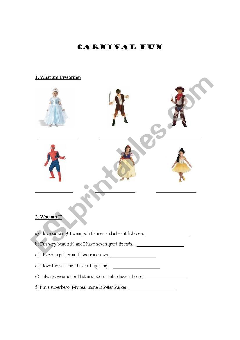 Carnival Fun worksheet