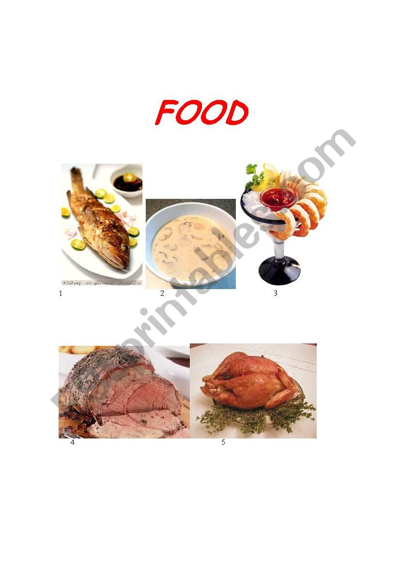 FOOD worksheet