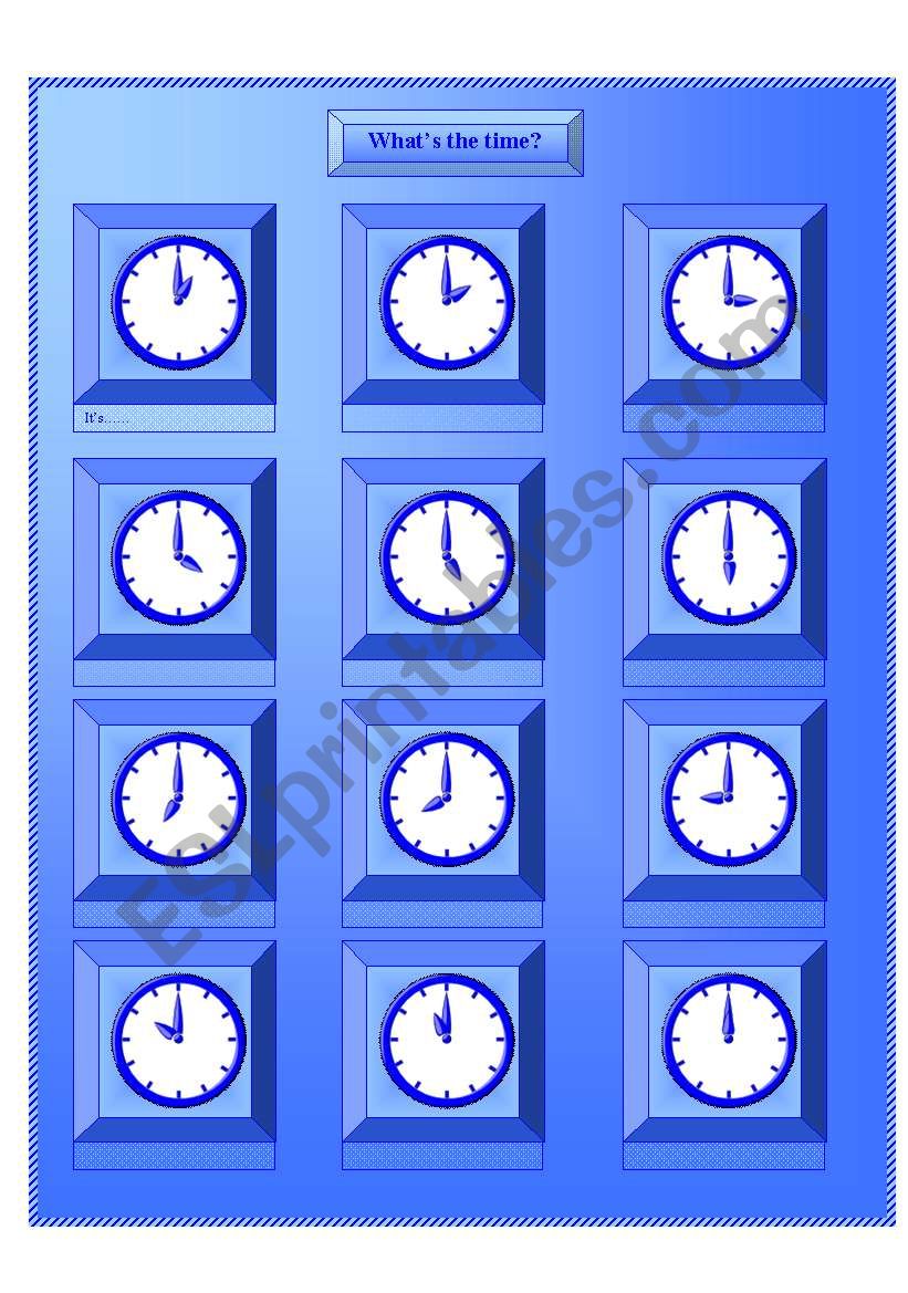 Whats the time? worksheet