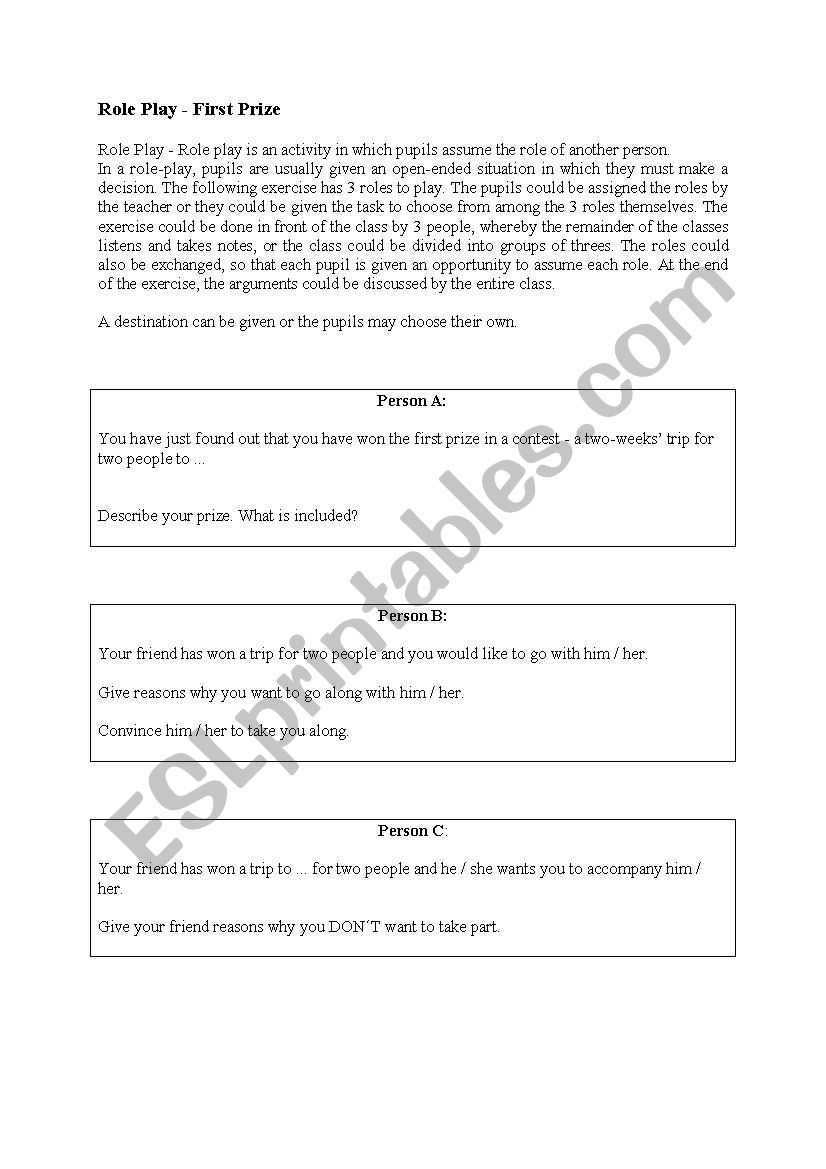 Travelling worksheet