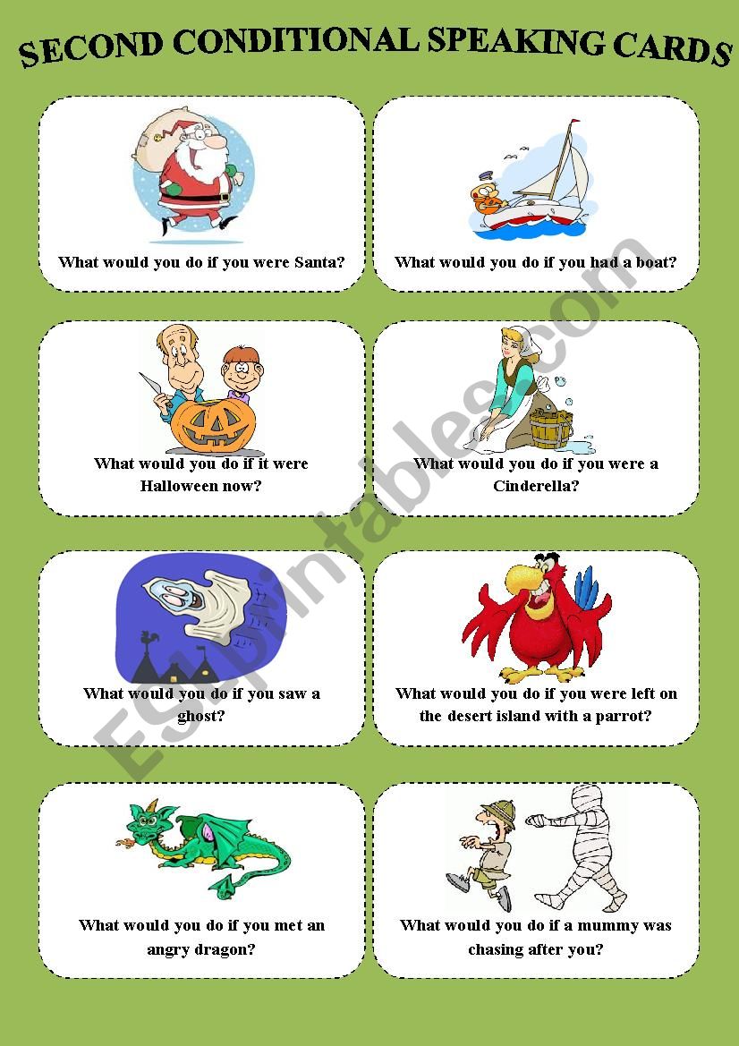 second conditional speaking cards