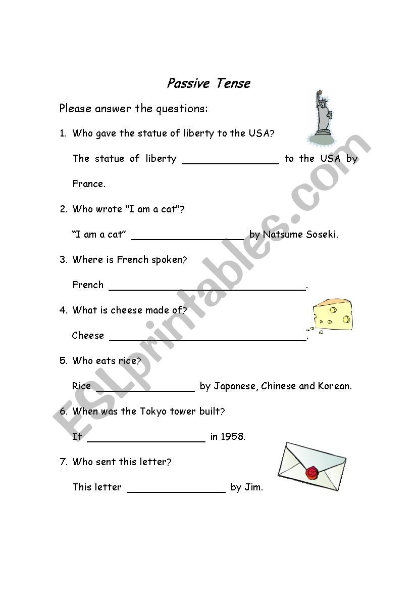 Passive tense worksheet