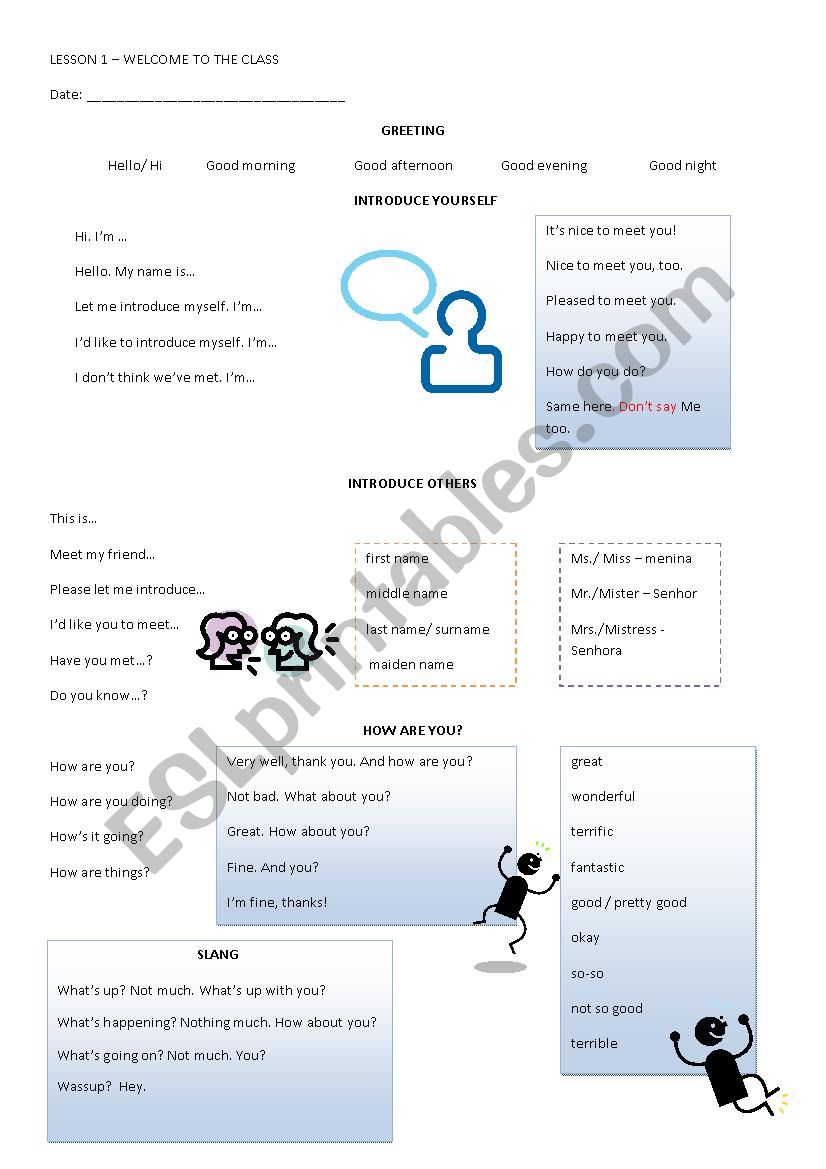Elementar English for adults worksheet