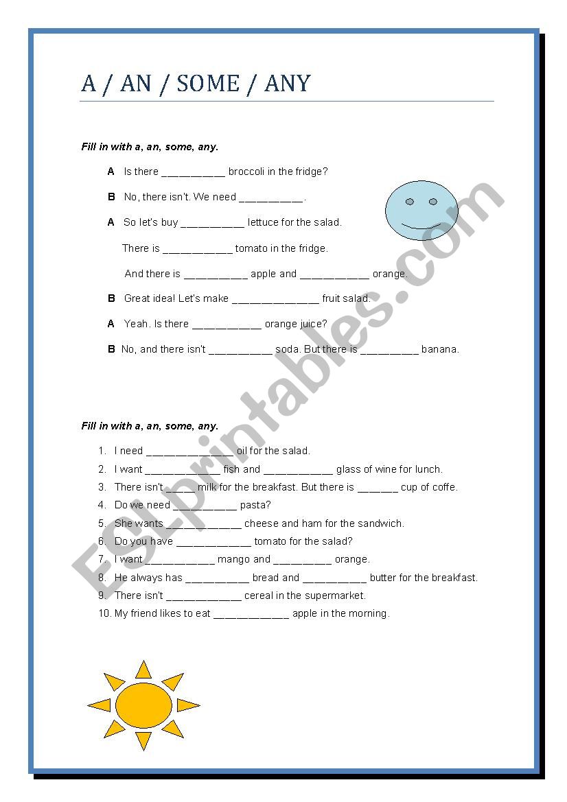 a/an/some/any worksheet