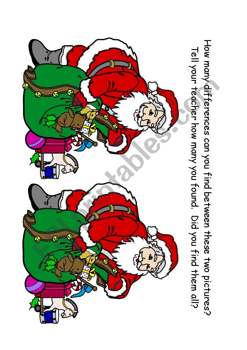 10 differences between santas worksheet