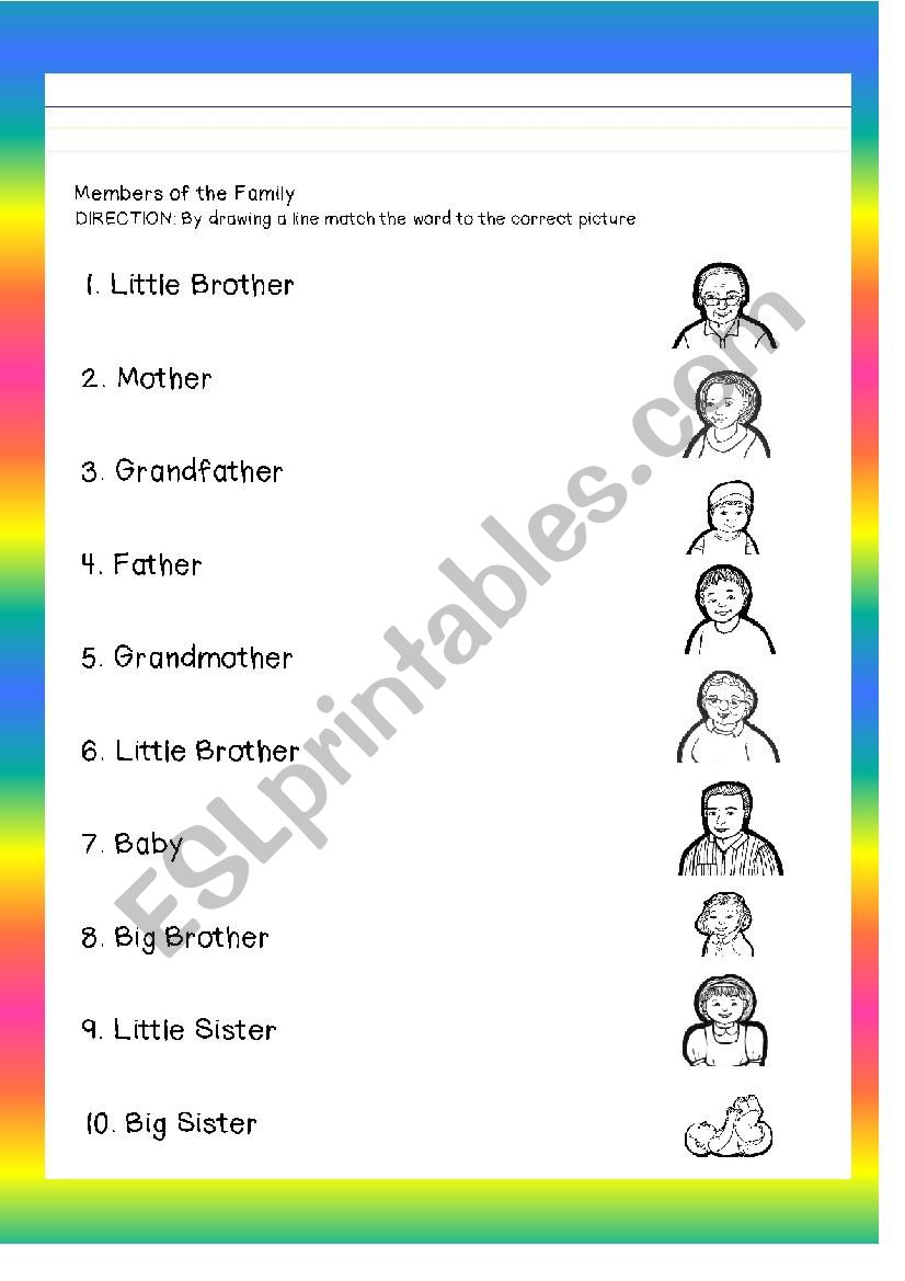 Members of the Family ws worksheet