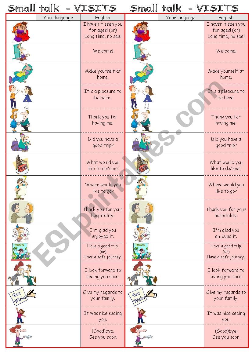 Small talk - VISITS (editable)