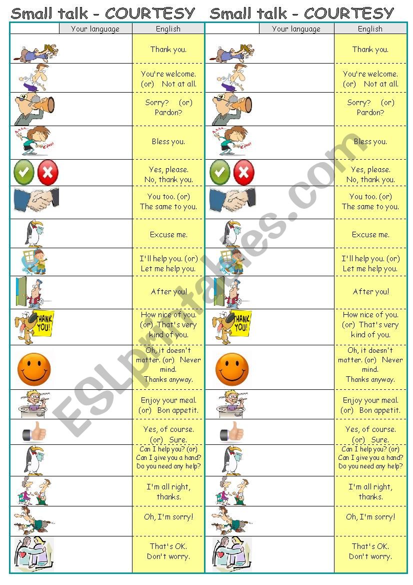 Small talk - COURTESY (editable)