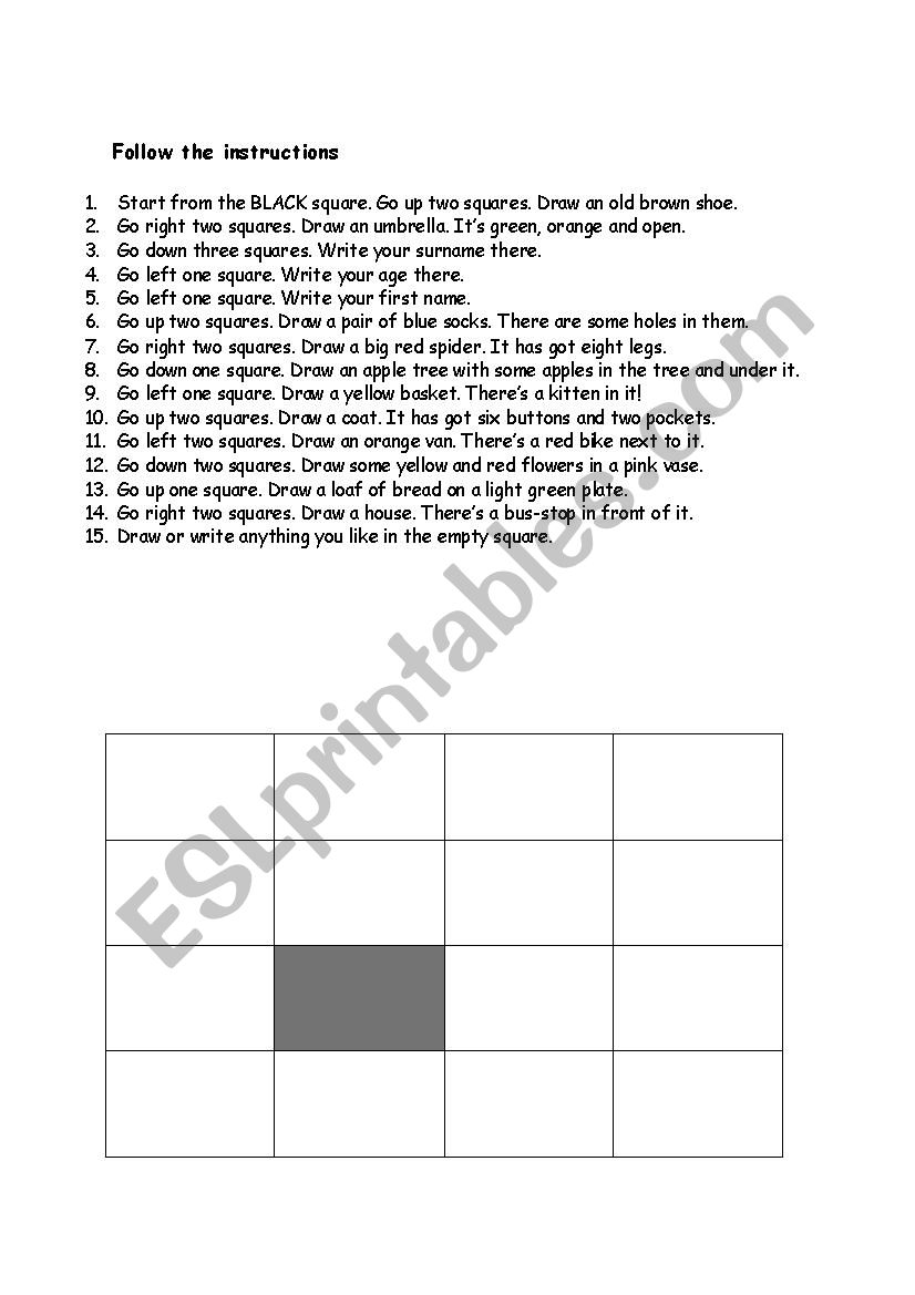 drawing instruction worksheet