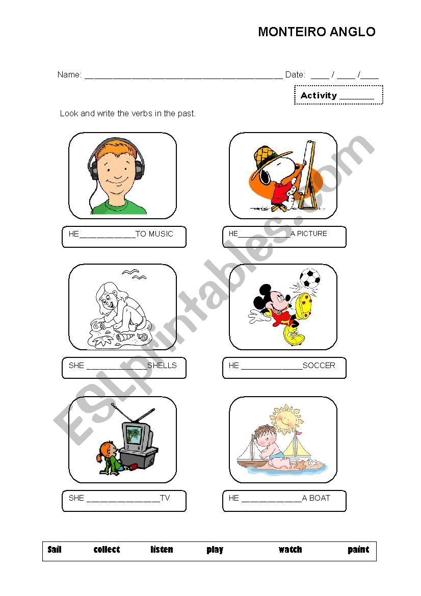 Past Verbs worksheet