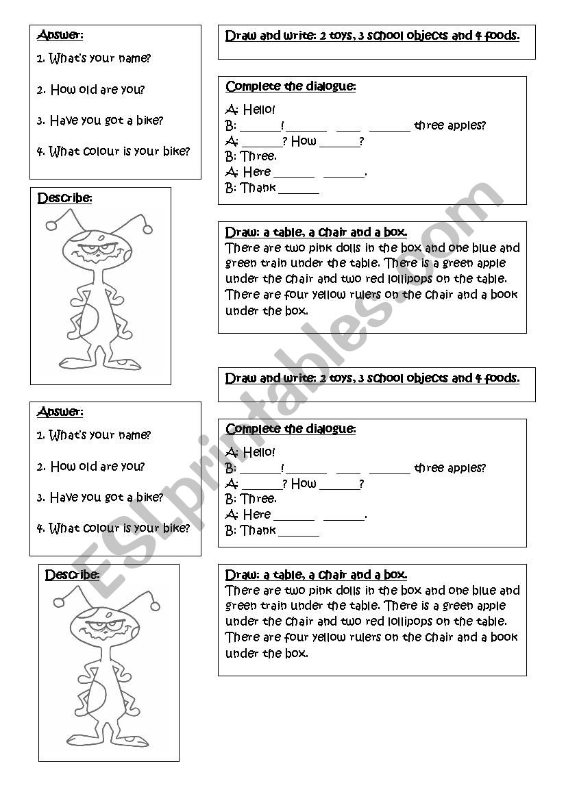 Treasure Hunt 1st Junior worksheet