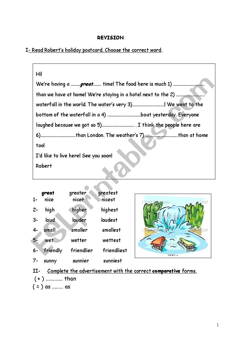 comparatives and tenses worksheet