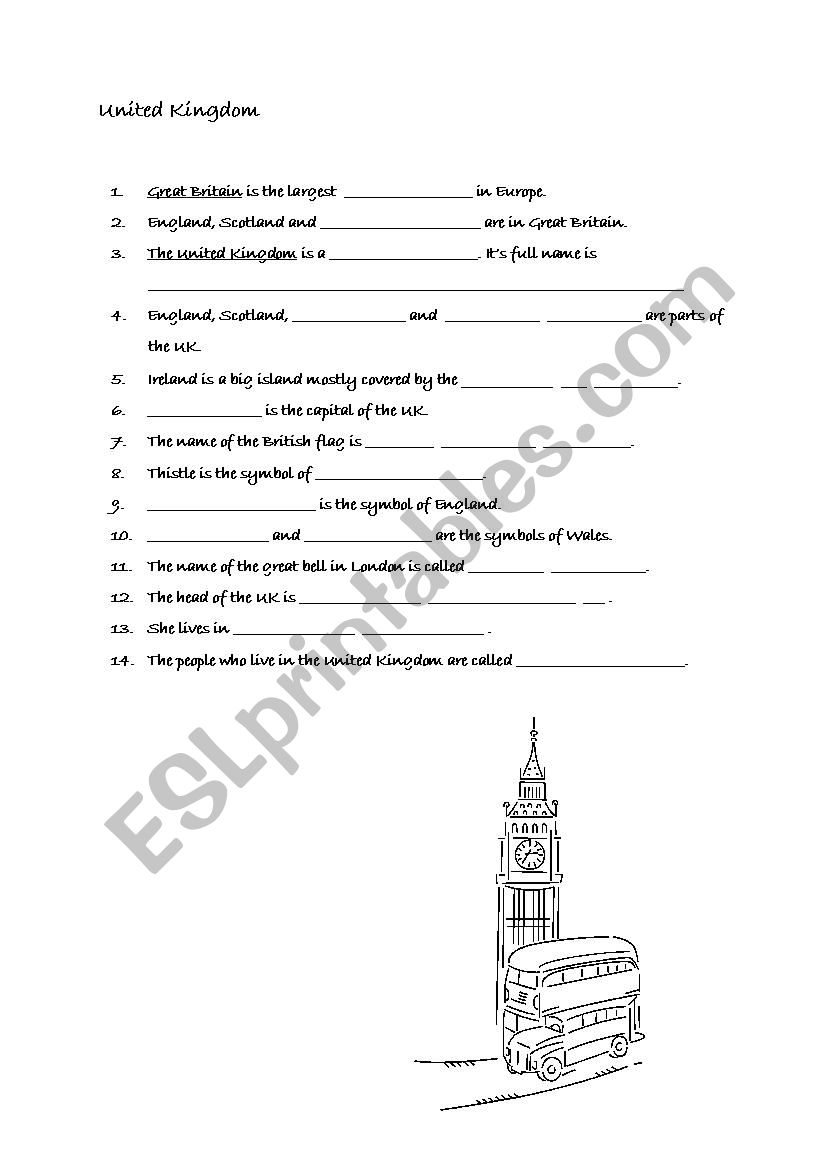 United Kingdom worksheet