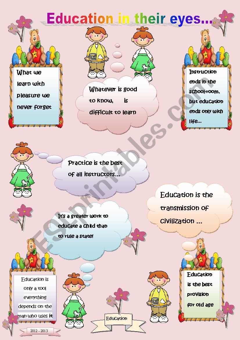 PROVERBS ABOUT SCHOOL AND EDUCATION-sheet nÂ°2