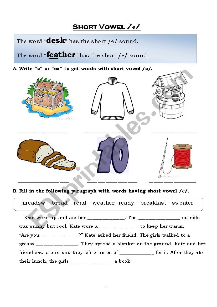 phonics worksheet