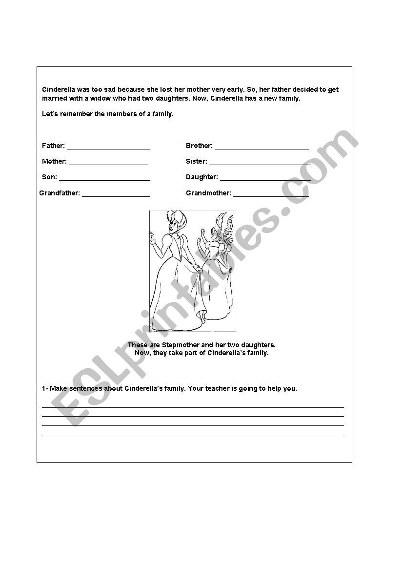 Activity Cinderella worksheet