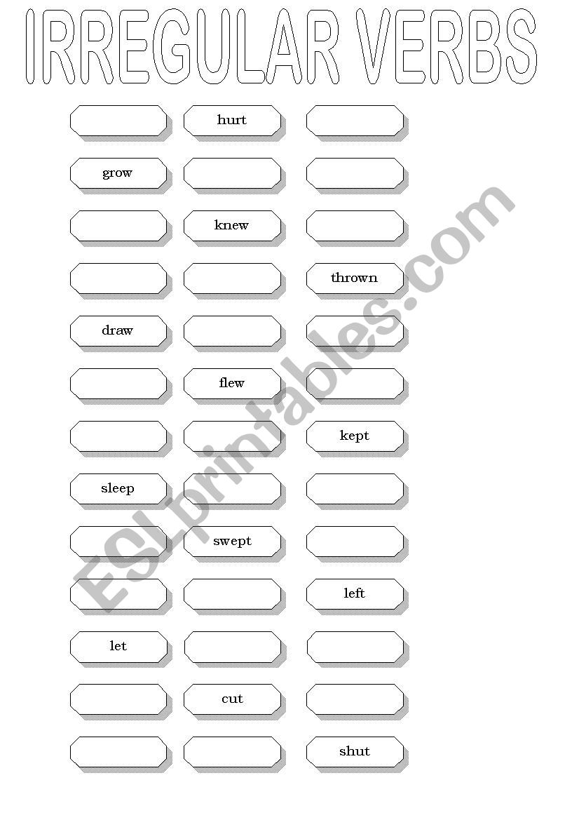 Irregular Verbs worksheet