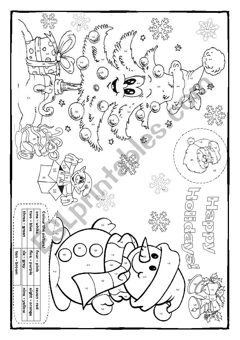 Christmas Colour By Number Coloring Book For Kids Ages 8-12