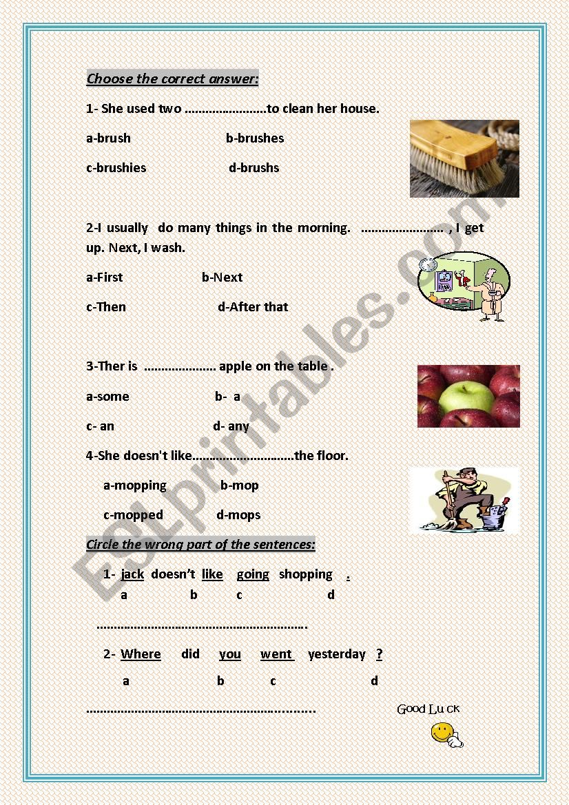 Grammar worksheet