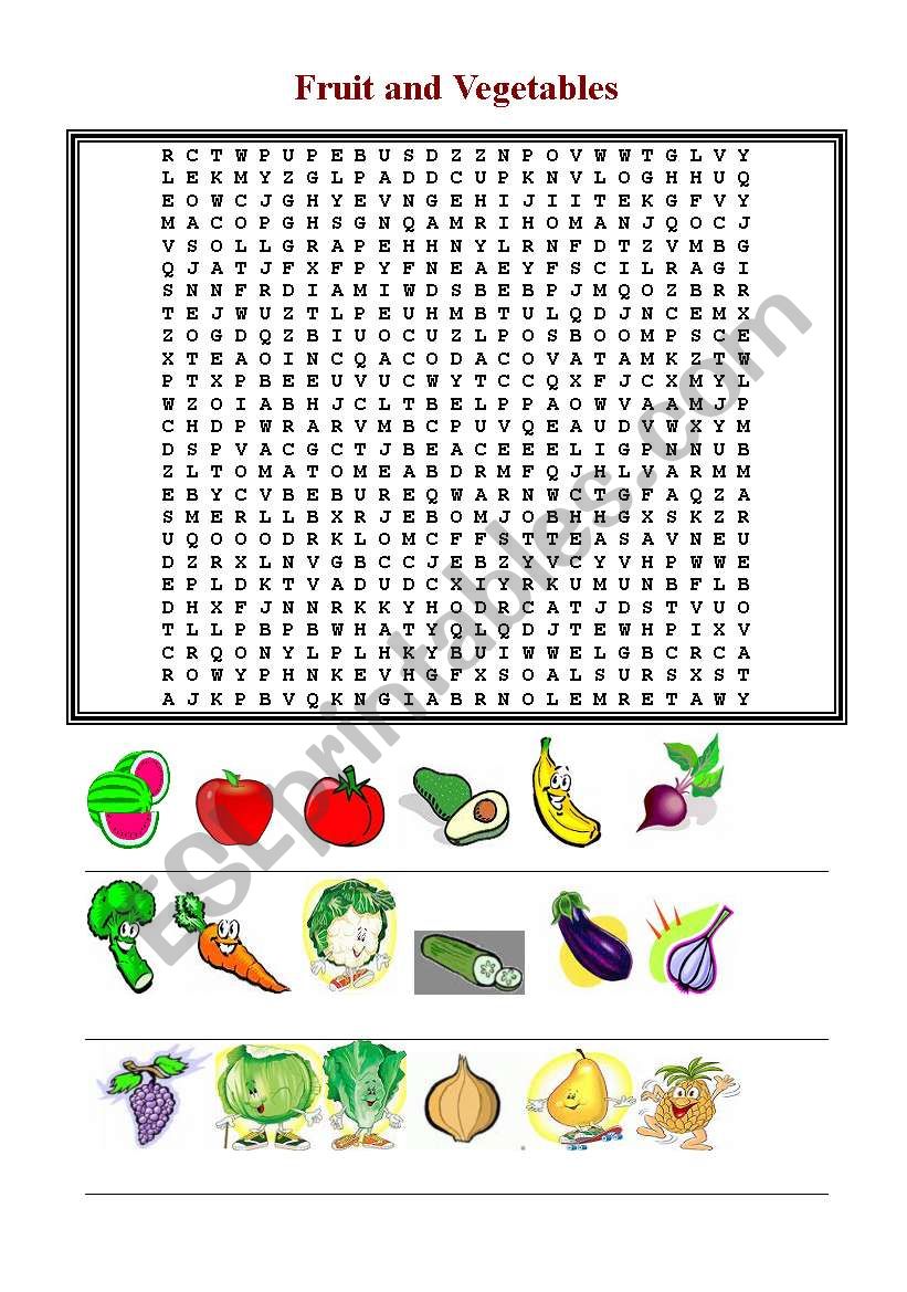 Fruit and Vegetables worksheet