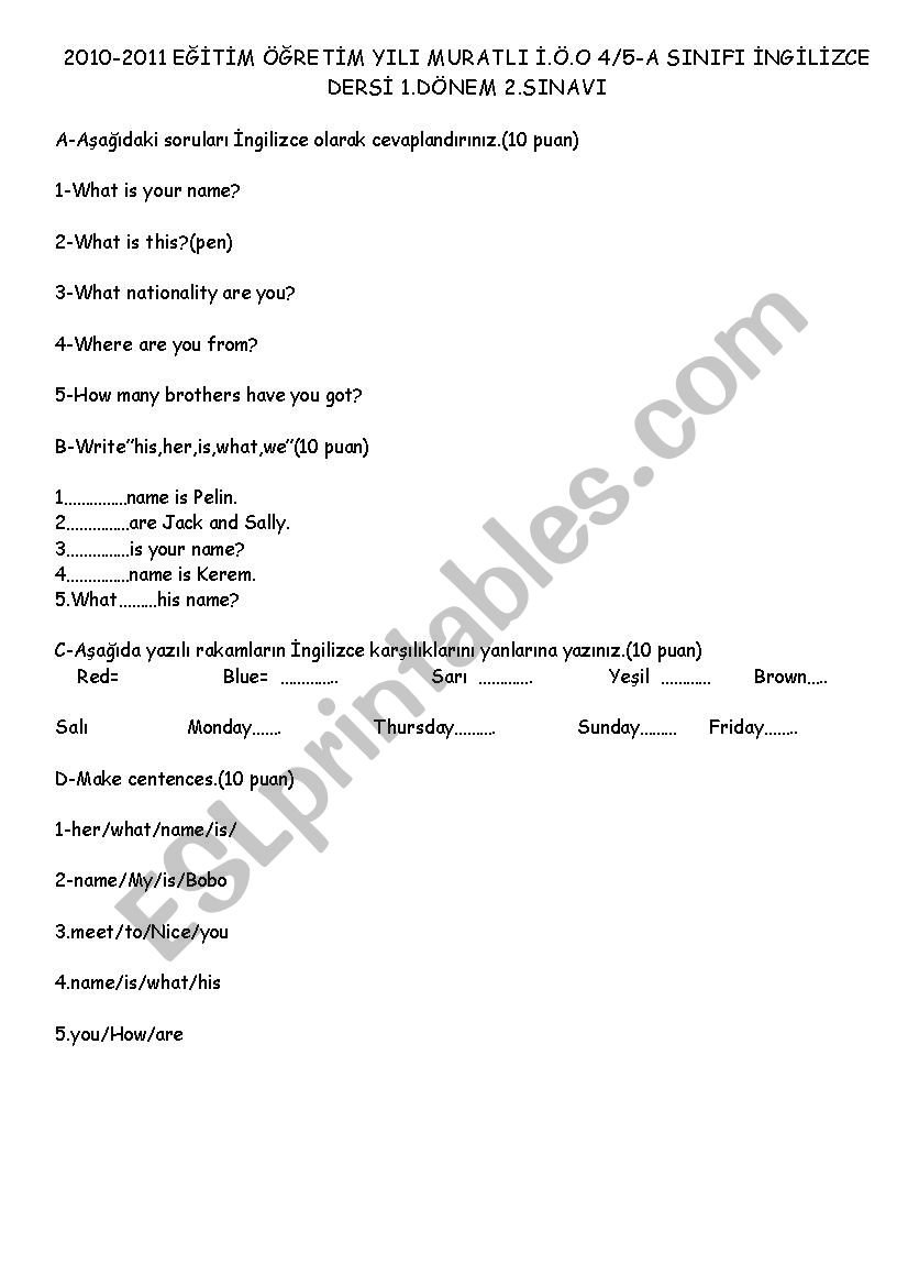 atila worksheet