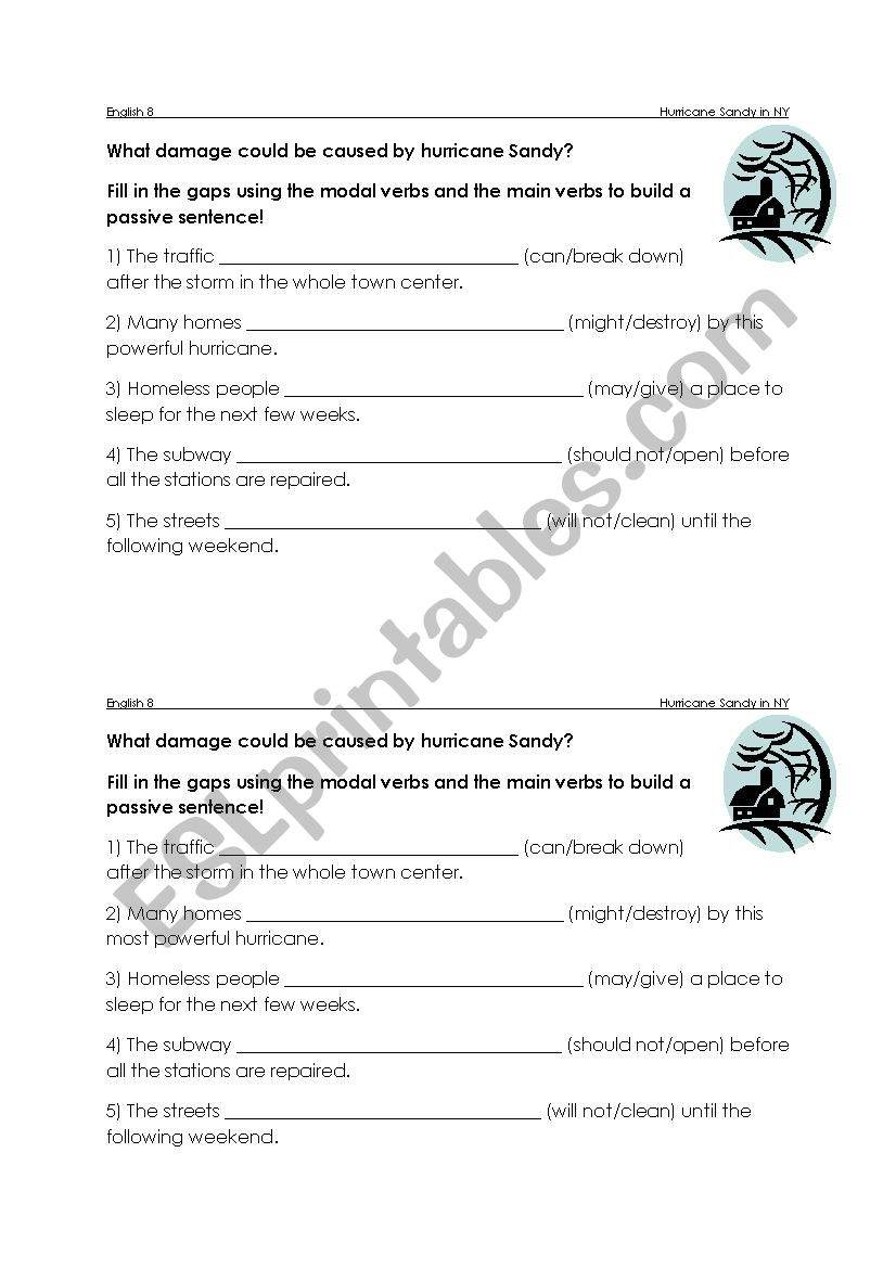passive with modals Hurricane Sandy