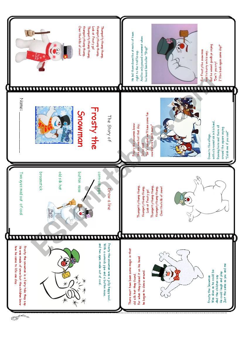 Frosty the Snowman Mini-Book worksheet