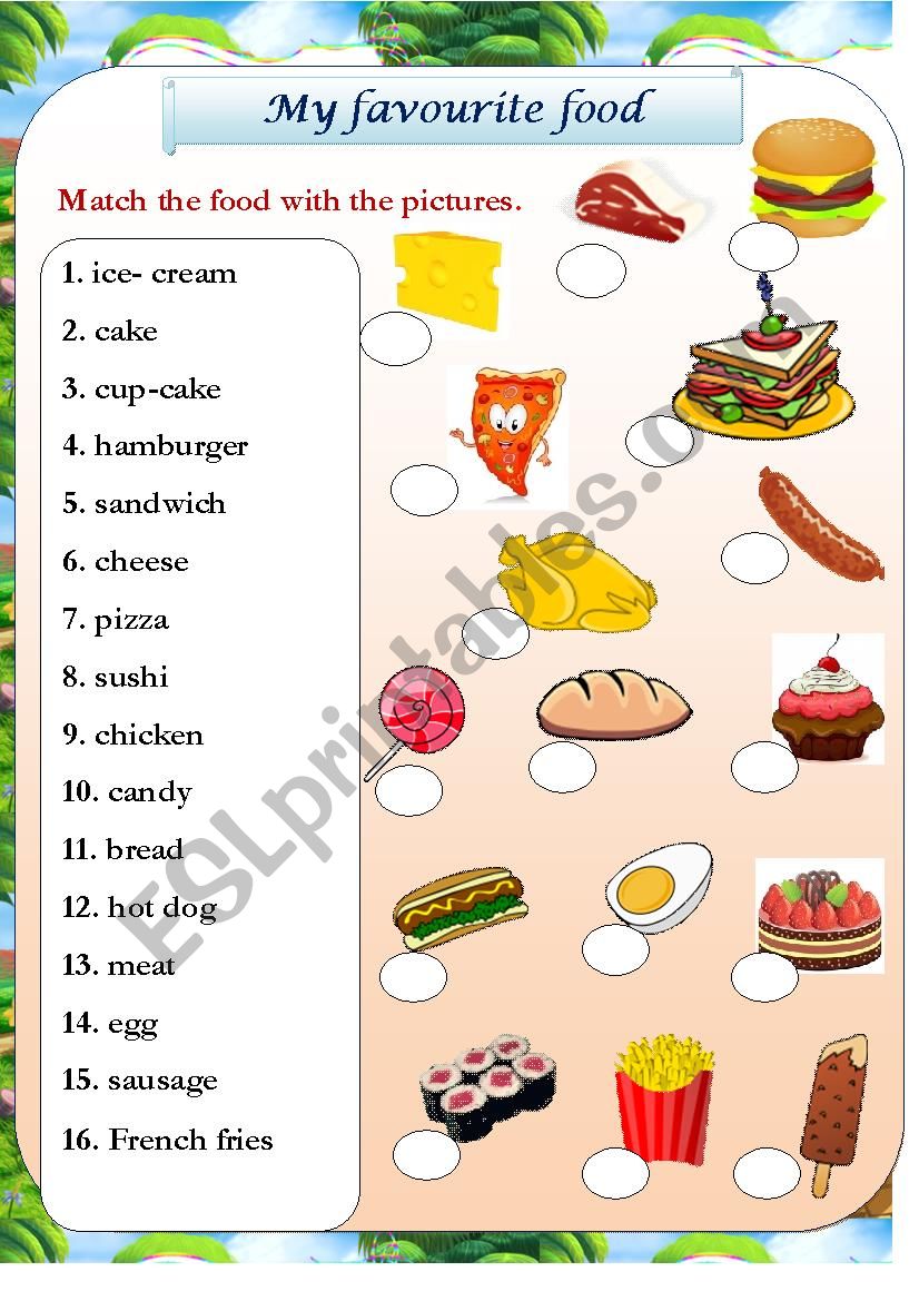 Food worksheet